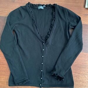 Mexx Women's Black Cotton Vneck Cardigan Sweater